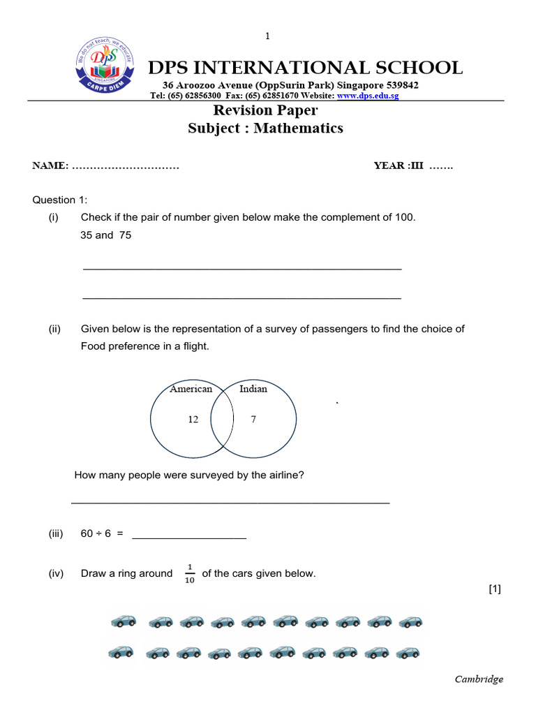 cambridge-year-3-math-revision-paper-pdf-arithmetic-mathematics