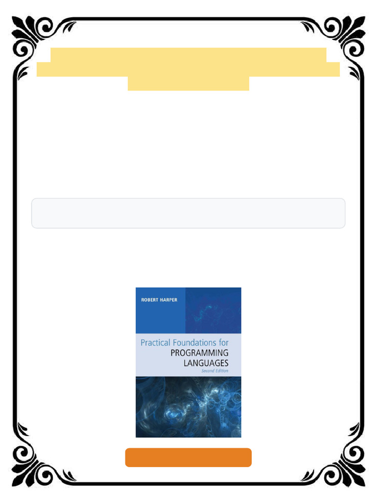 Practical Foundations For Programming Languages 2nd Edition Robert ...