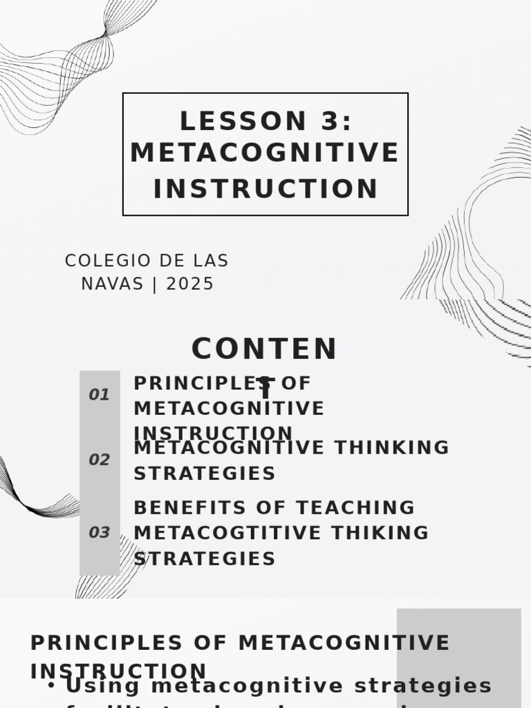 Metacognitive Instruction Strategies Guide | PDF | Metacognition ...
