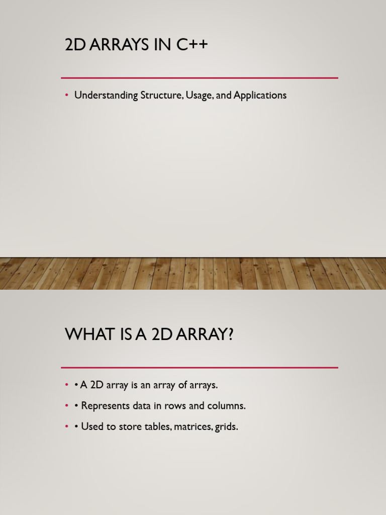 Understanding 2D Arrays in C++ | PDF