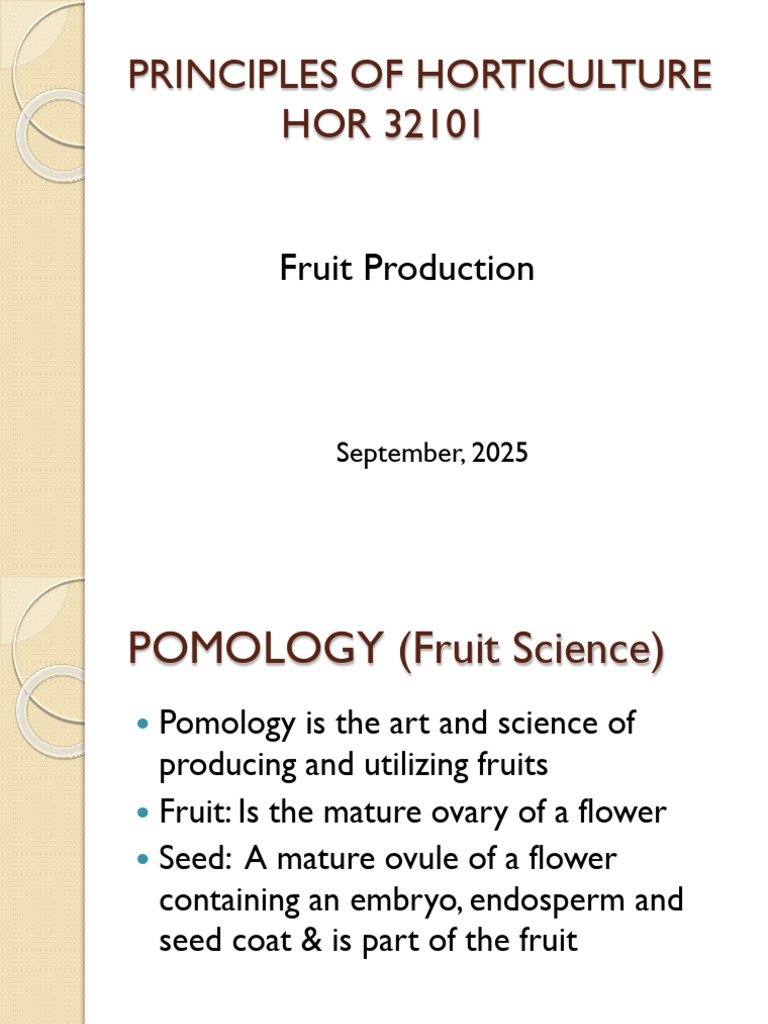 Principles of Fruit Production and Pomology | PDF | Fruit | Edible Fruits