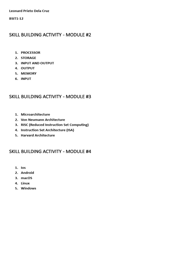 Skill Building Activity Mod2-4 - Leonard Prieto Dela Cruz | PDF