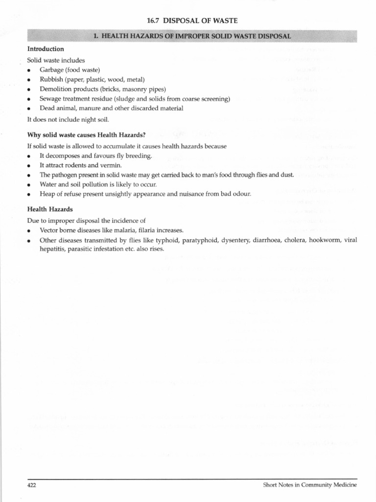 Solid Waste Disposal and Health Risks | PDF