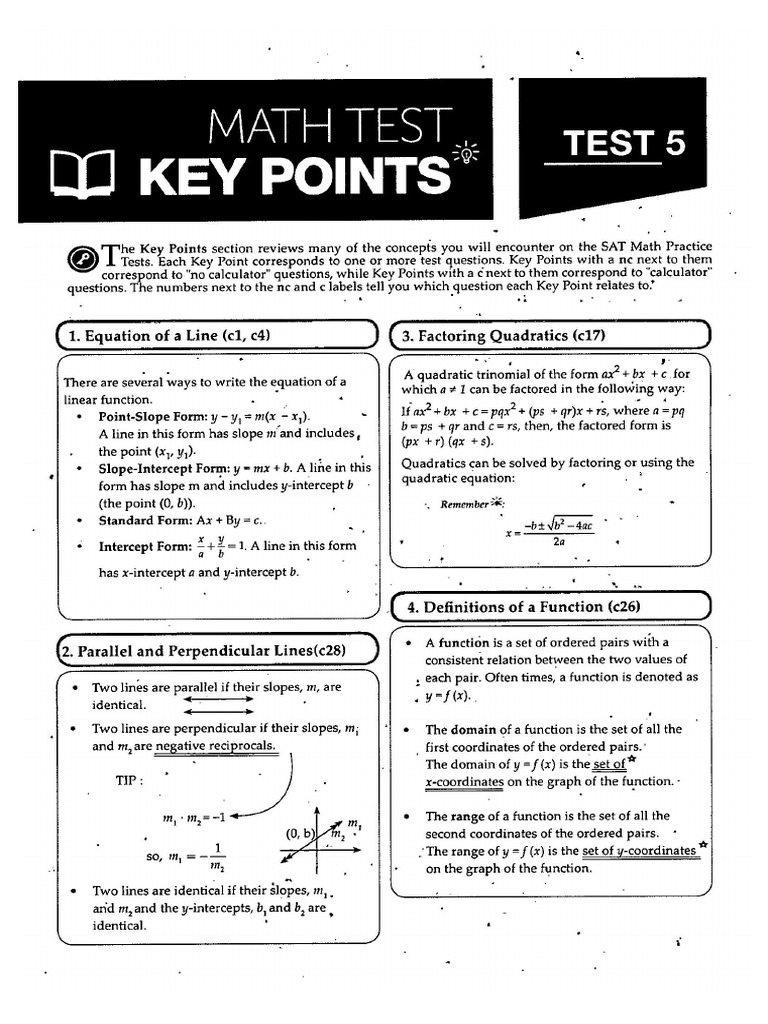 Math Key Points 5 | PDF