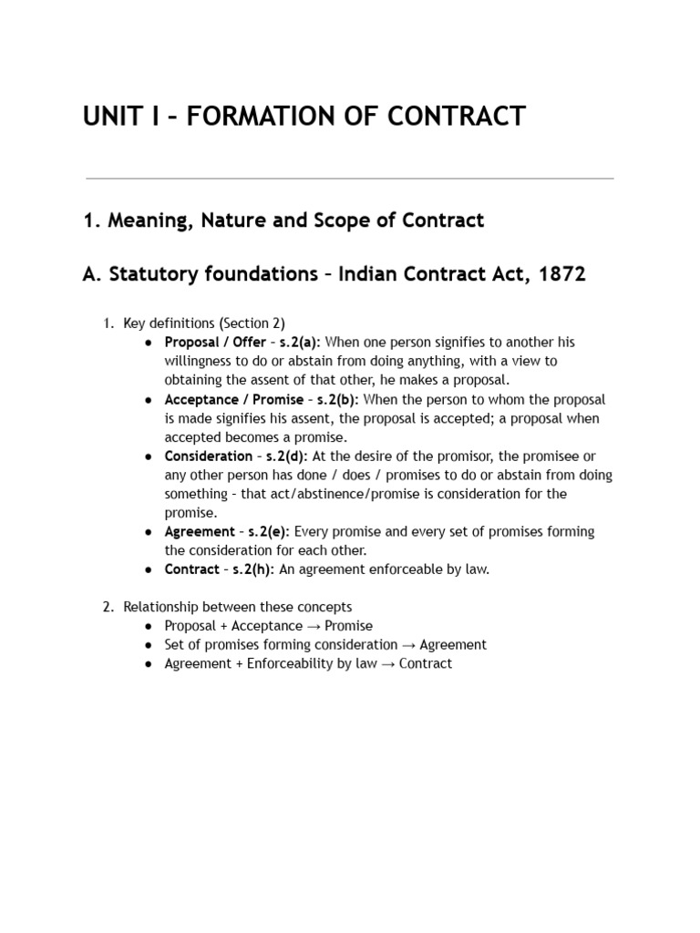 Contracts End Sem Notes | PDF | Breach Of Contract | Offer And Acceptance