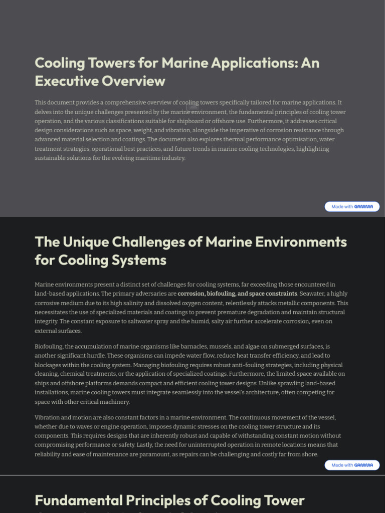 Marine Cooling Towers: Design & Challenges | PDF | Corrosion | Water