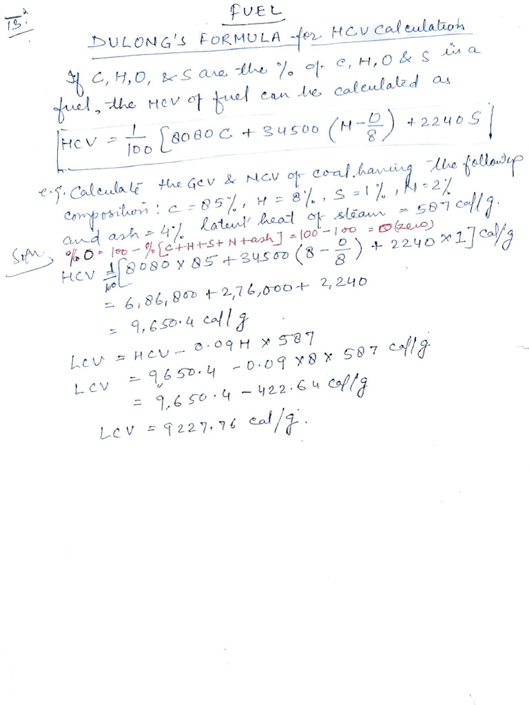 Fuels Part-2 Numericals and Combustion | PDF | Chemical Energy Sources