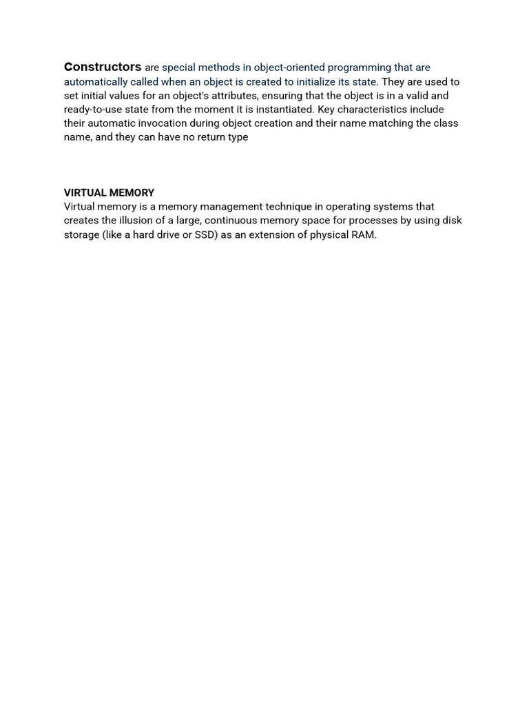 Understanding Constructors and Virtual Memory | PDF