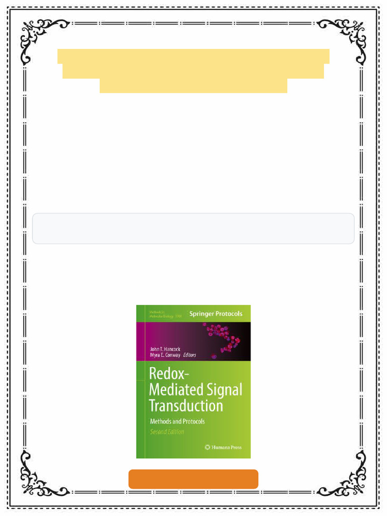 Redox-Mediated Signal Transduction: Methods and Protocols John T ...