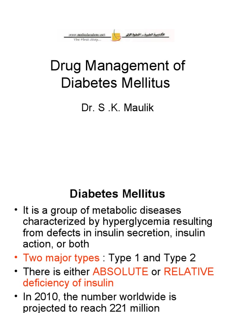 Pharmacological Management of Diabetes | PDF | Diabetes Mellitus Type 2 ...