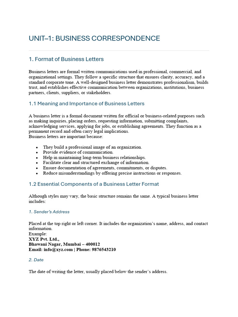 Business Letter Writing Guide | PDF | Résumé | Memorandum Of Understanding