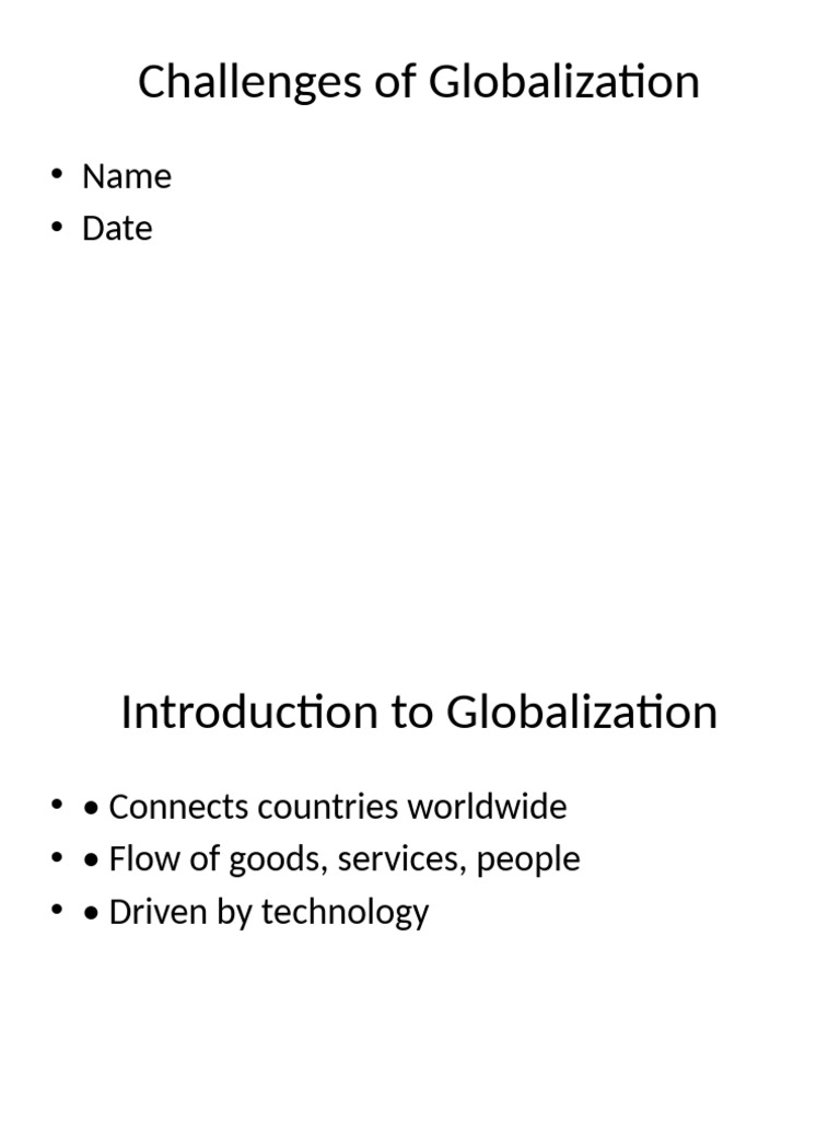 Challenges of Globalization Explained | PDF