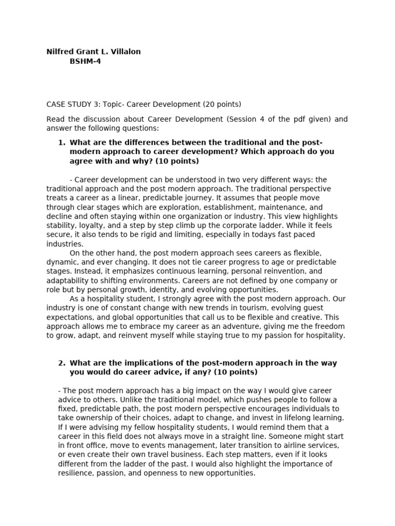 Session 4 Case Study - Career Development | PDF | Learning | Social ...