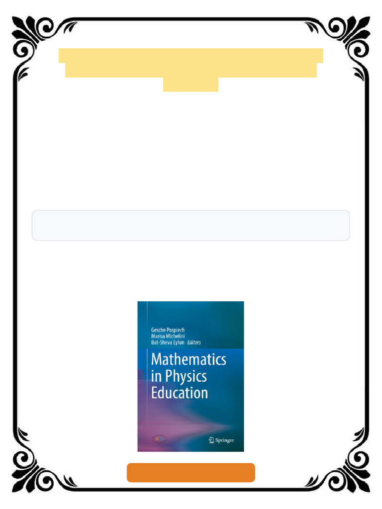 Mathematics in Physics Education Gesche Pospiech Ebook Corrected ...