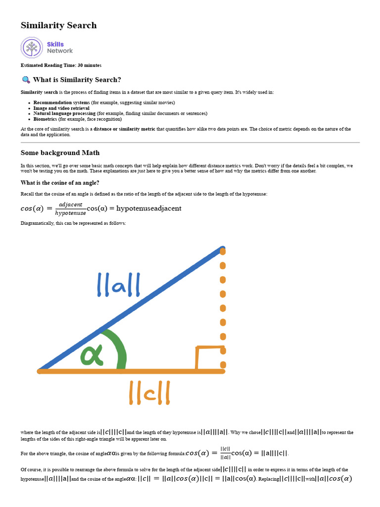 Understanding Similarity Search Metrics | PDF | Euclidean Vector | Norm ...