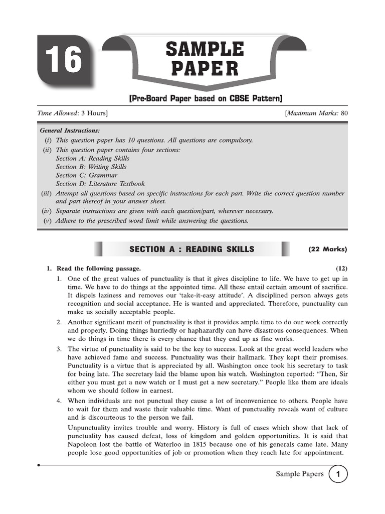 Practice Sample Paper 2 | PDF