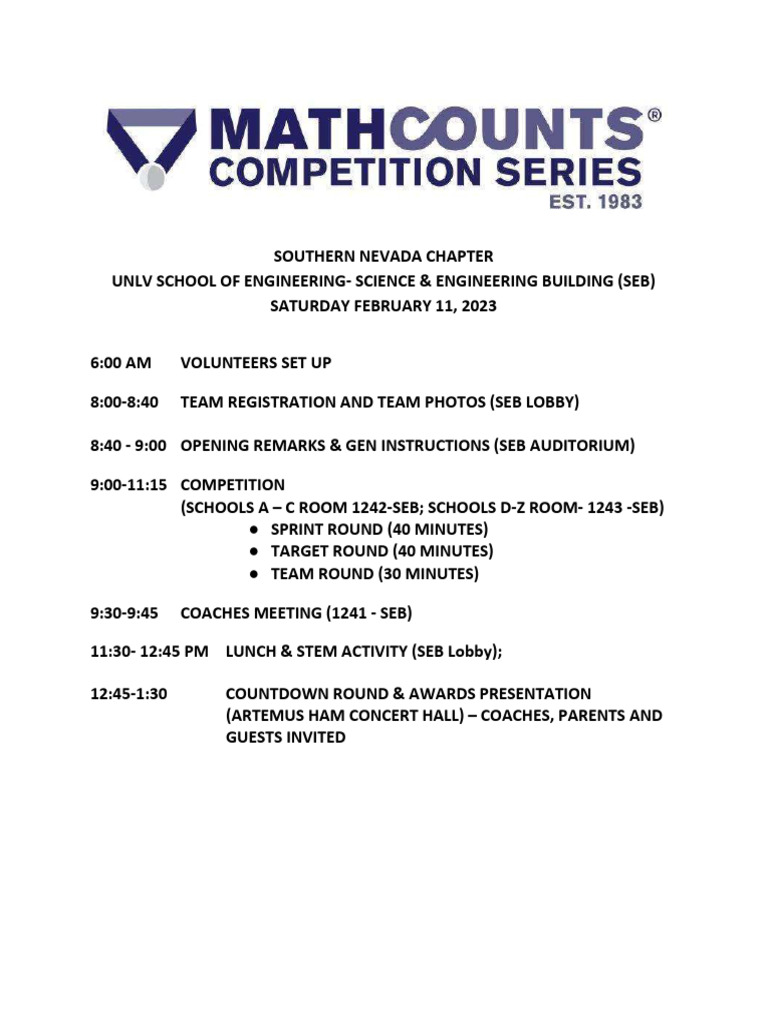 Southern Nevada Math Competition 2023 | PDF