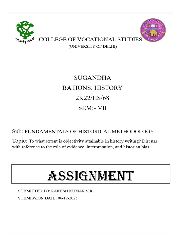 Objectivity in History Writing Examined | PDF | Historian | Epistemology