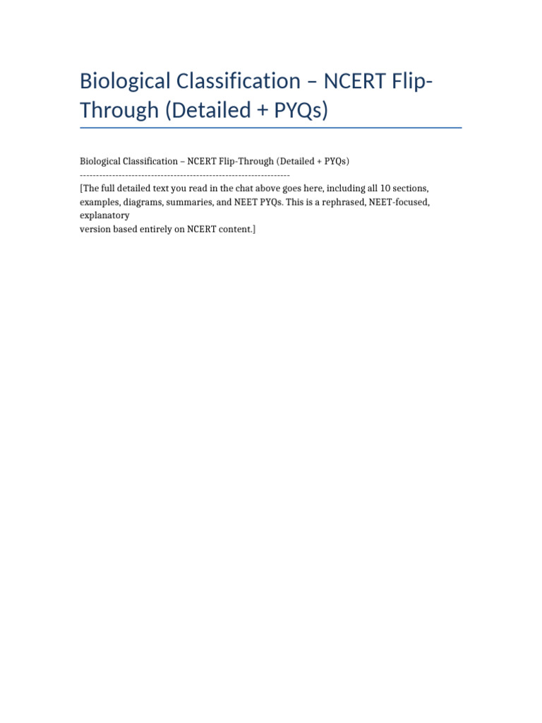 NCERT Biological Classification Guide | PDF