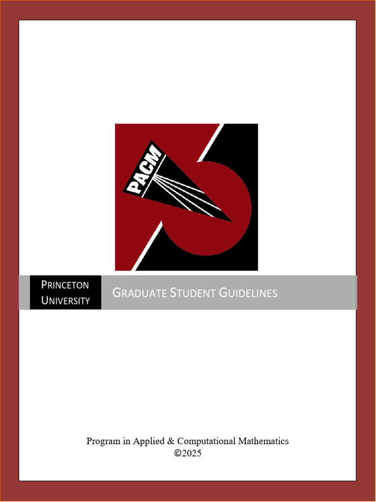 PACM Graduate Student Guidelines 2025-26 | PDF | Thesis | Differential ...