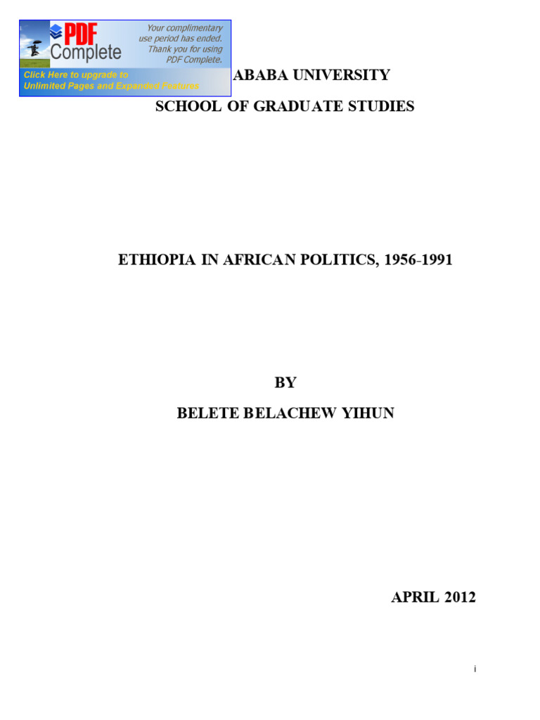 Belete Belachew Yihun Desertation Aau 2012 | PDF | Pan Africanism