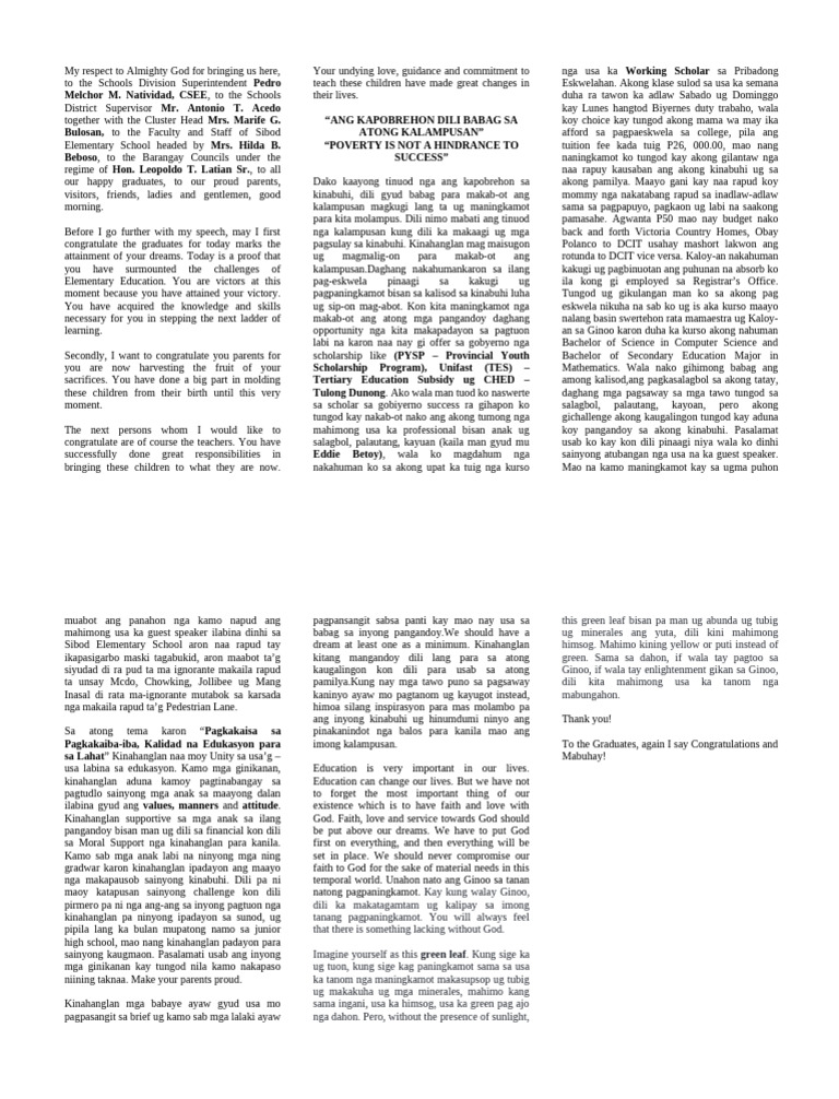 Sibod Speech | PDF