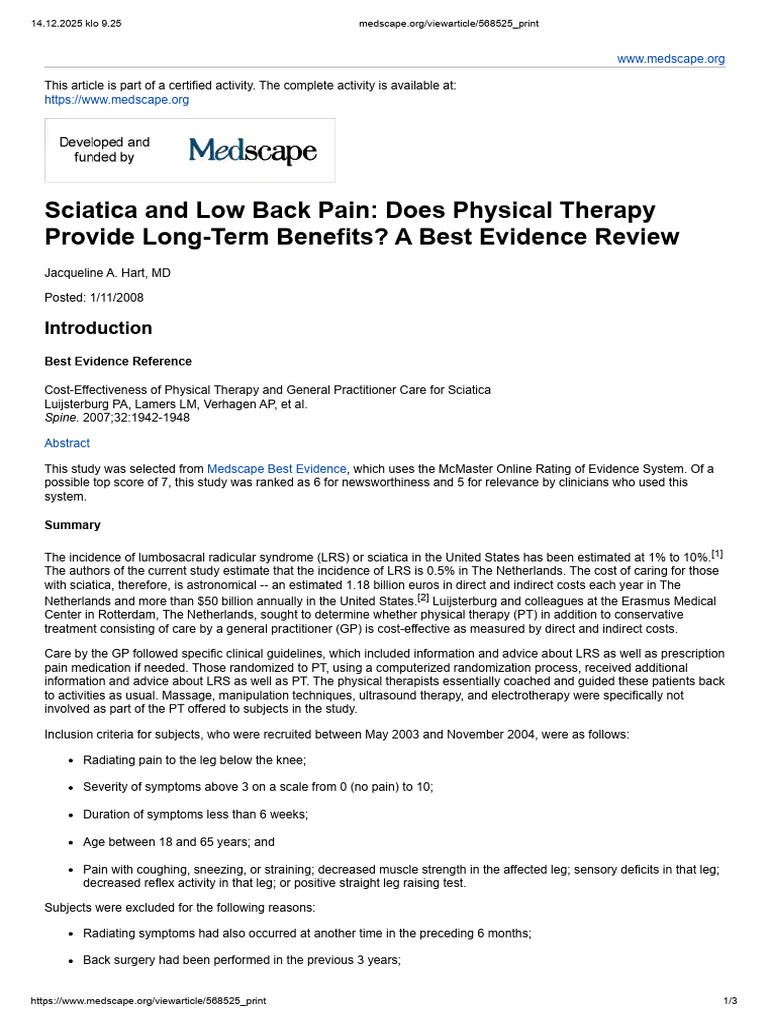 Sciatica and Low Back Pain | PDF | Physical Therapy | Low Back Pain