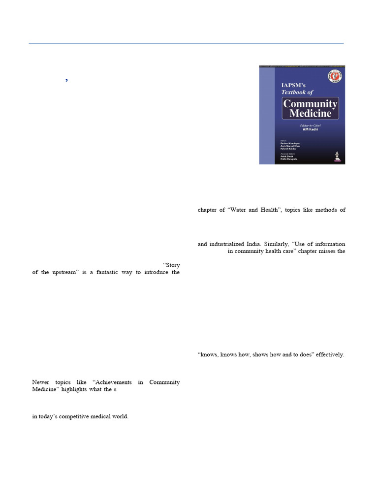 IAPSM Community Medicine Textbook Review | PDF