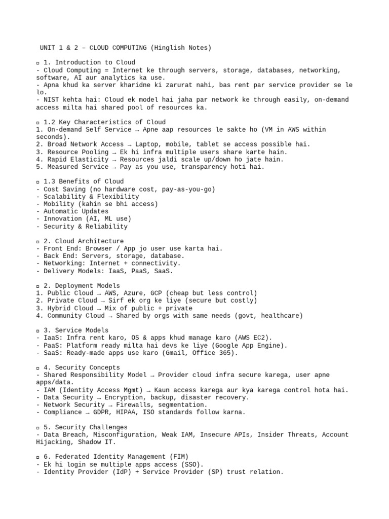 Cloud Computing & Migration Notes | PDF | Cloud Computing | Computer ...