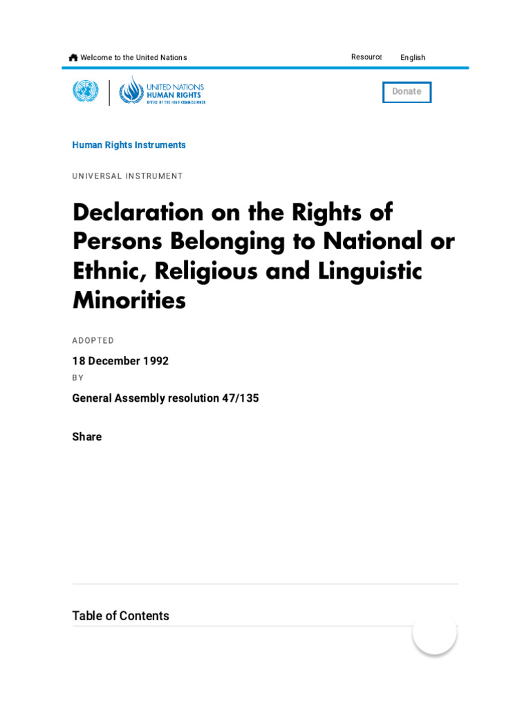 Declaration On The Rights of Persons Belonging To National or Ethnic ...