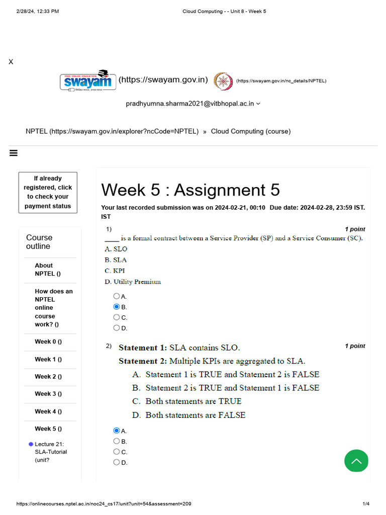 Cloud Computing - Unit 8 - Week 5 | PDF