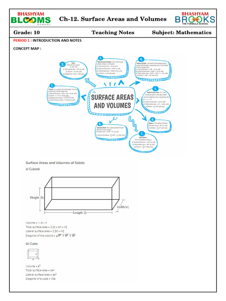 Surface Area and Volume Exercises | PDF | Sphere | Volume