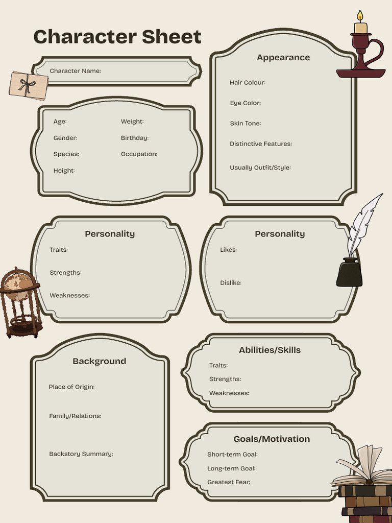 Character Profile Template | PDF