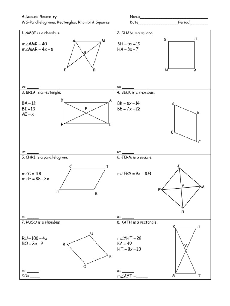 Advanced Geometry: Shapes & Angles Worksheet | PDF | Chess Theory | Chess