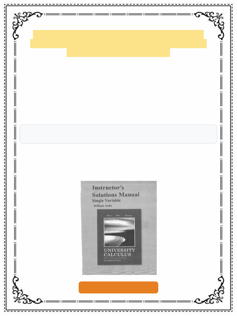 University Calculus Instructor s Solutions Manual 2nd Edition William ...