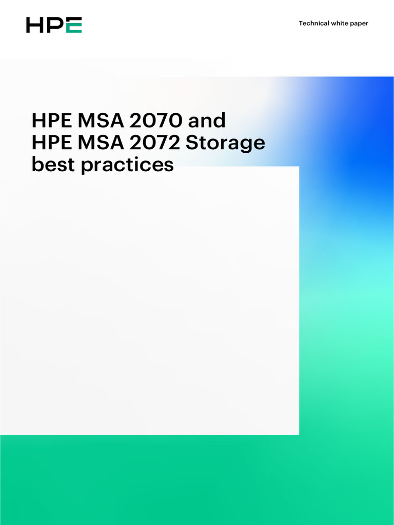 HPE MSA 2070/2072 Storage Best Practices | PDF | Solid State Drive ...
