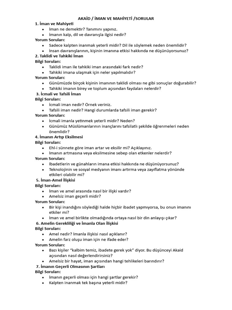 Sorular | PDF