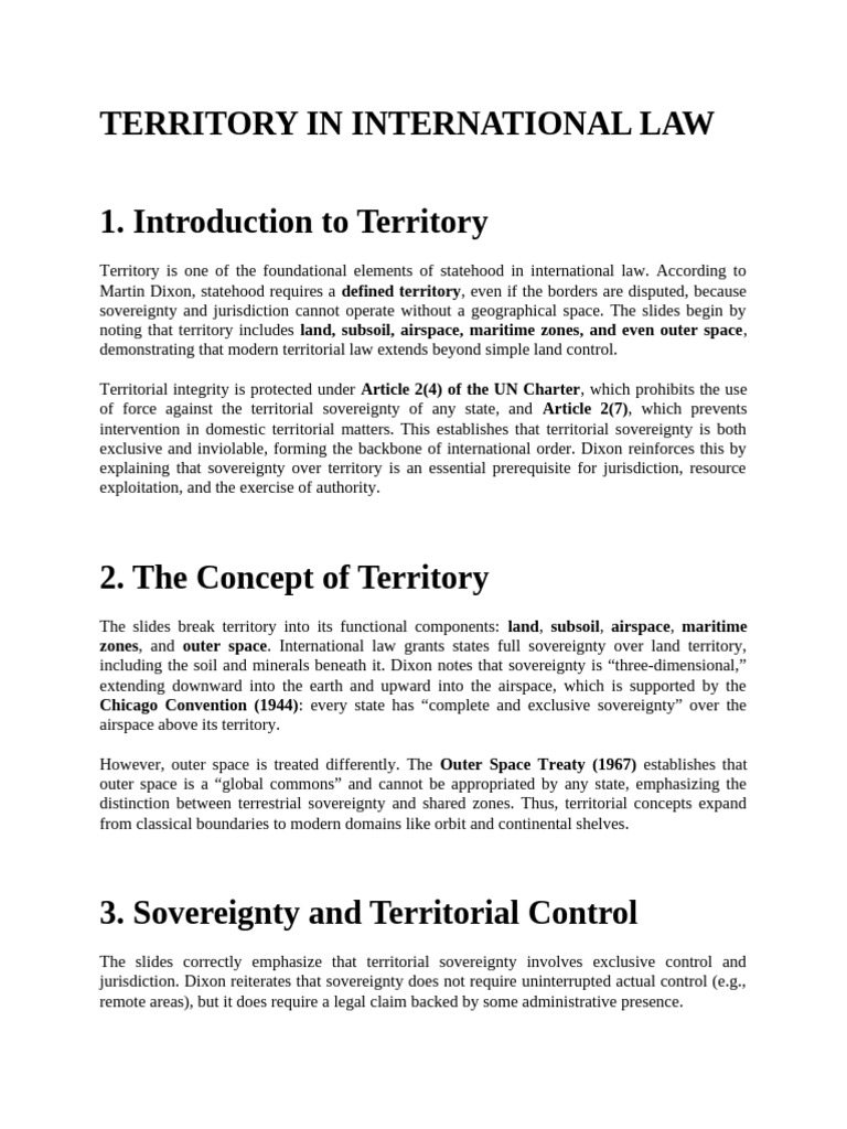Understanding Territory in International Law | PDF | Territorial Waters ...