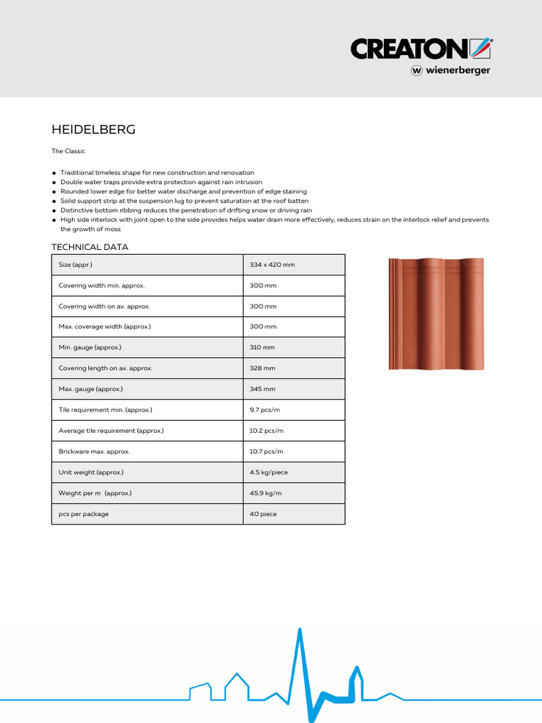 Heidelberg Roof Tile Specifications | PDF | Roof | Building Engineering