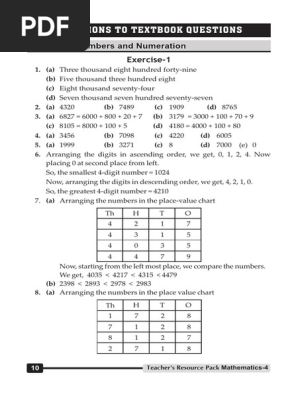 Math Exercises on Place Value and Comparison | PDF