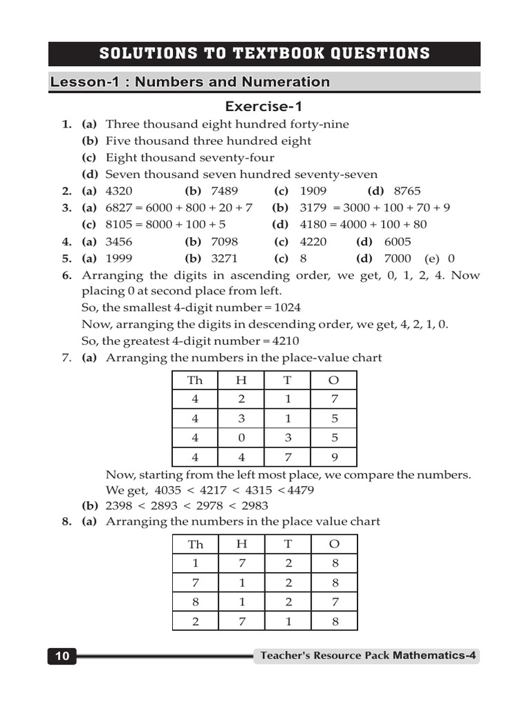 Math Exercises on Place Value and Comparison | PDF