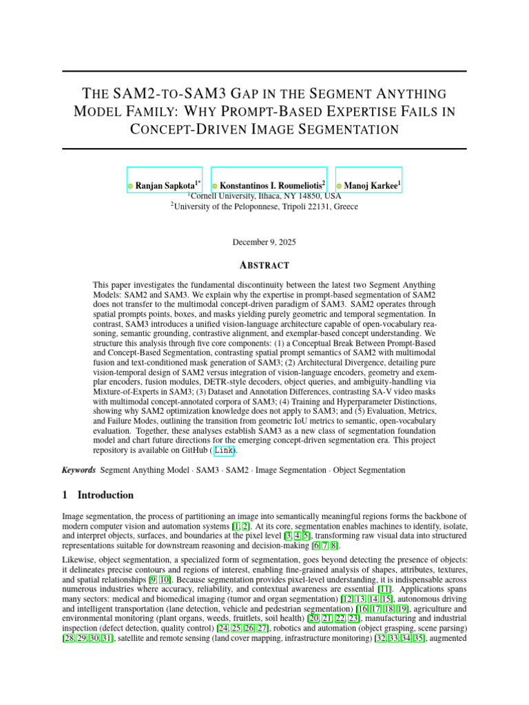 SAM2 vs SAM3: Segmentation Model Analysis | PDF | Image Segmentation ...