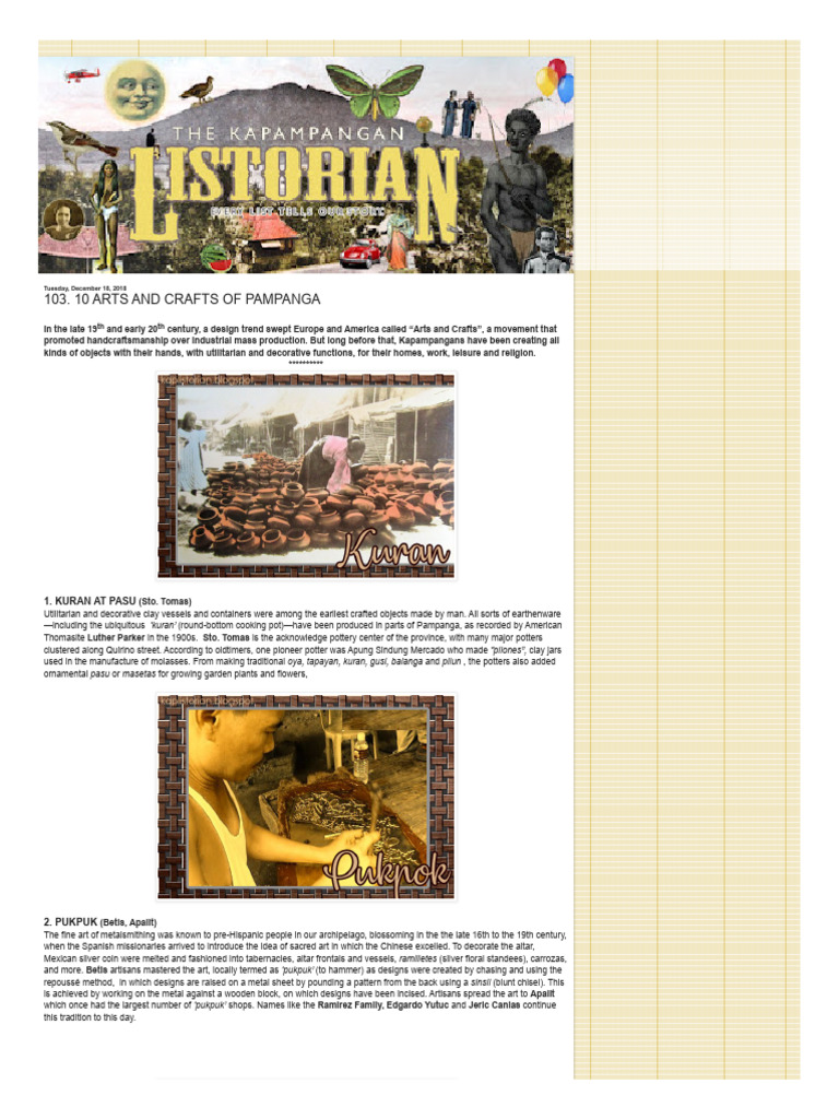 Kaplistorian Blogspot Com 2018-12-103 10 Arts and Crafts of Pampanga ...