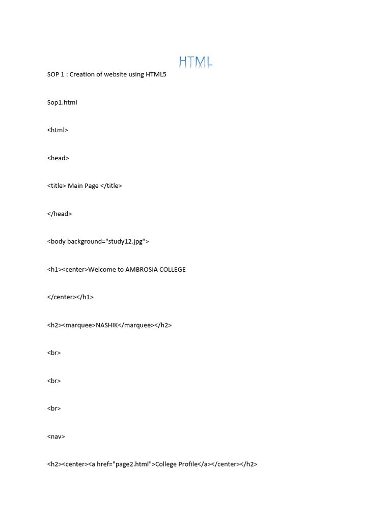 HTML5 Website Creation Guide | PDF | Java Script | Html5
