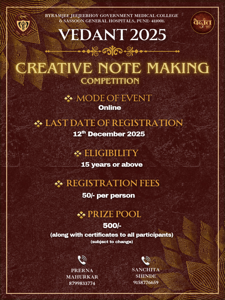 Vedant 2025 Medical Competition Details | PDF