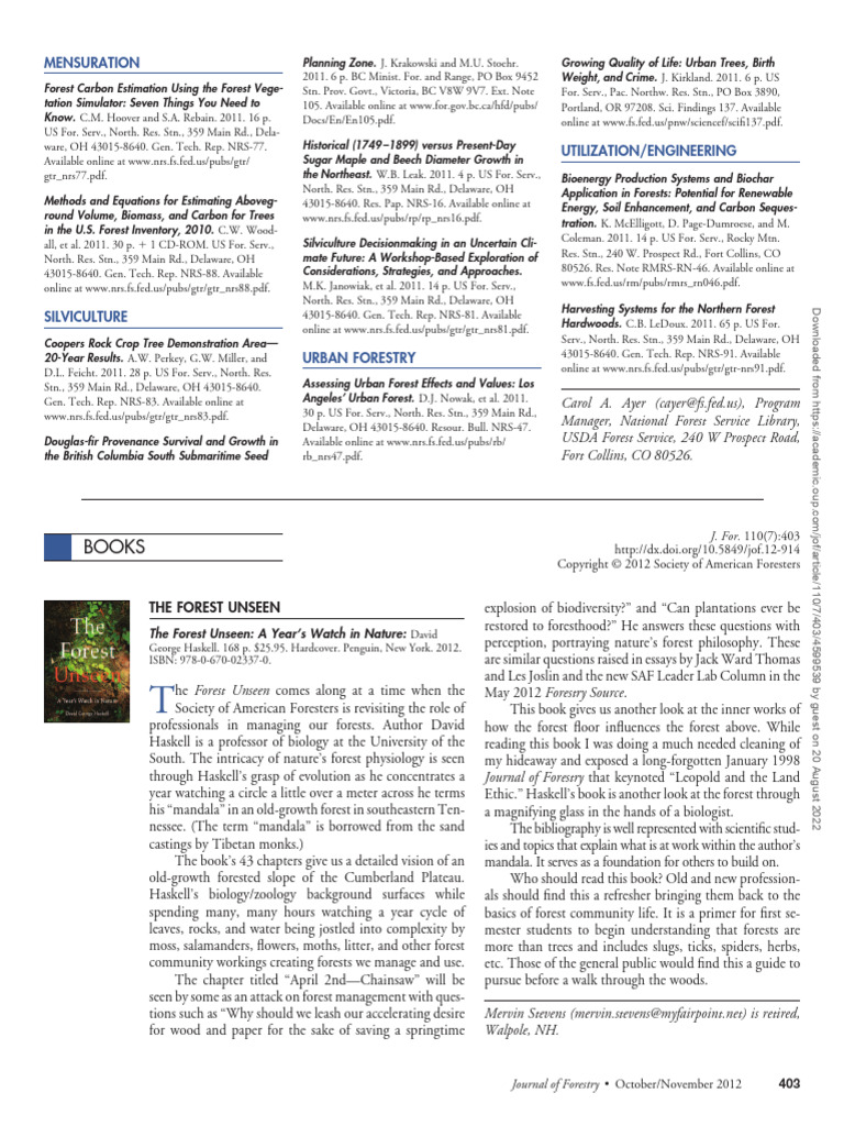 Forest Management Insights and Research | PDF | Forestry | Forests