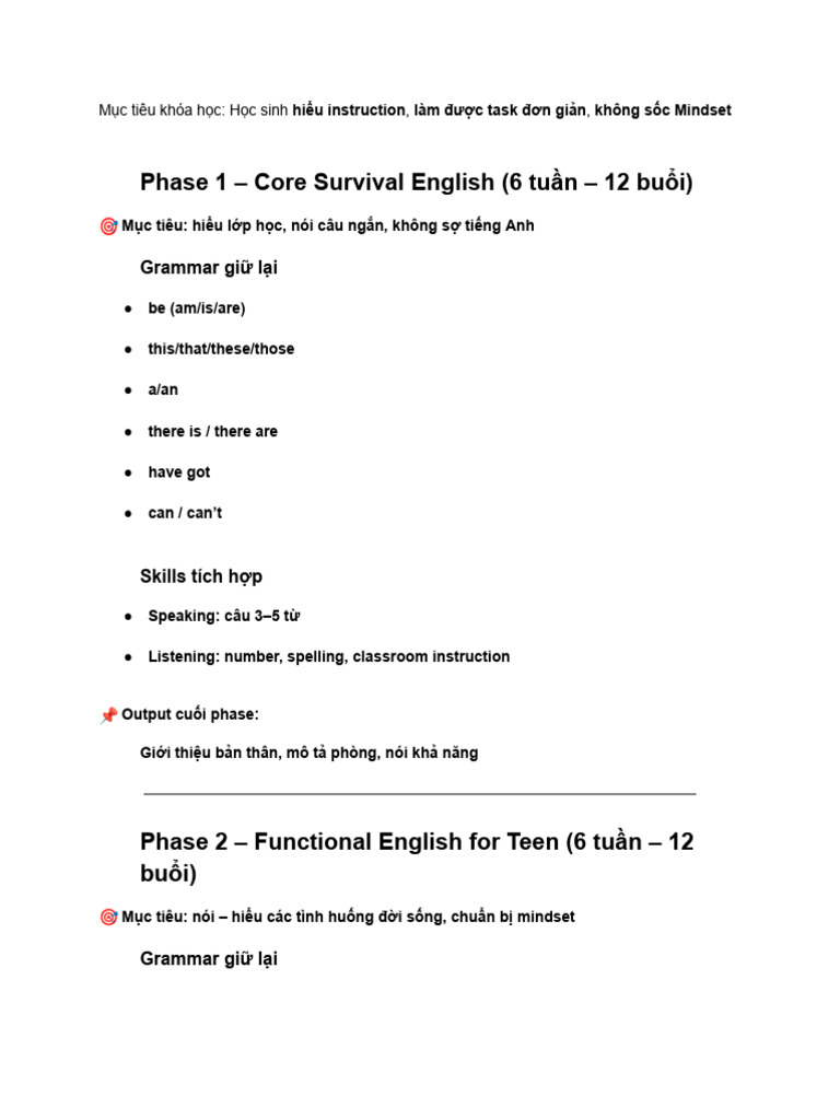 Ielts 0-3.0 Syllabus | PDF