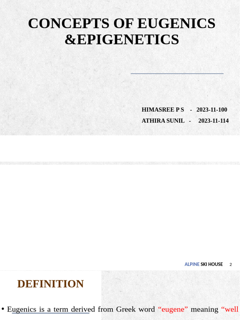 Concepts of Eugenics &epigenetics | PDF | Epigenetics | Eugenics