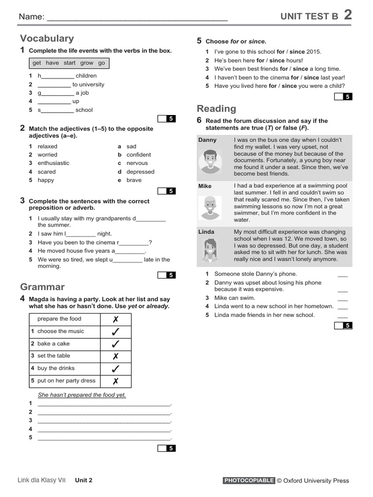 Assets Download Assessment Link VII U2 Unit TestB | PDF | Adverb | Syntax