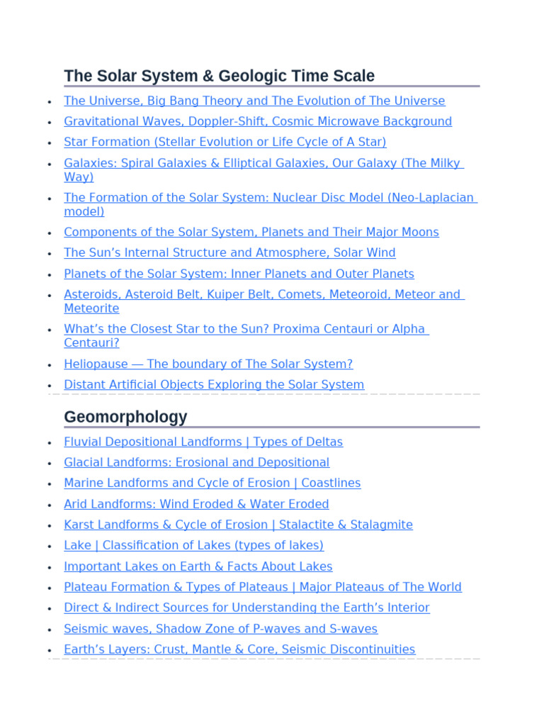 Solar System and Earth's Geology Overview | PDF | Solar System | Volcano